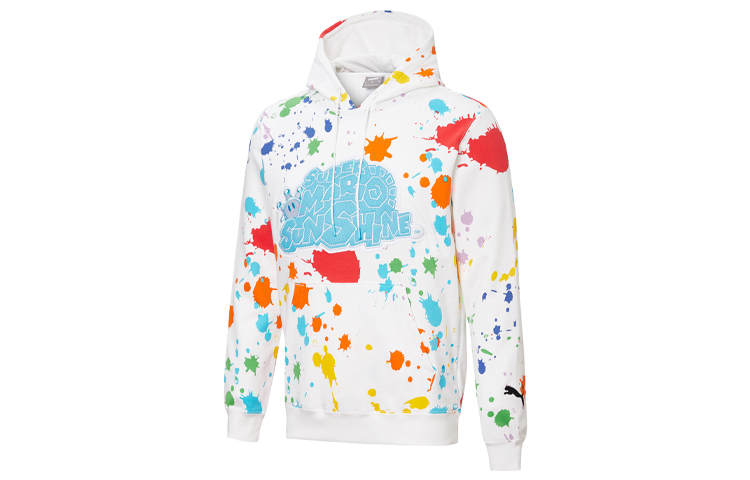 Puma x Super Mario Sunshine Nintendo Hoodie White Knit Pullover 589316-01