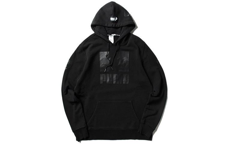 Puma x The Hundreds Hoodie Black Pullover with Small Logo Print 596749-01