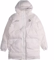 Puma x Tyakasha White Mid-Length Hooded Windproof Down Jacket Unisex Winter Edition 595561-02 Puma x Tyakasha White Mid-Length Hooded Windproof Down Jacket Unisex Winter Edition 595561-02