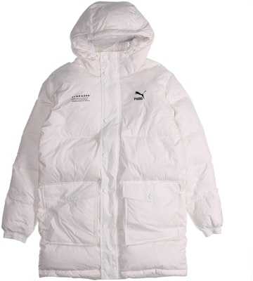 Puma x Tyakasha White Mid-Length Hooded Windproof Down Jacket Unisex Winter Edition 595561-02 Order Puma x Tyakasha White Mid-Length Hooded Windproof Down Jacket Unisex Winter Edition 595561-02