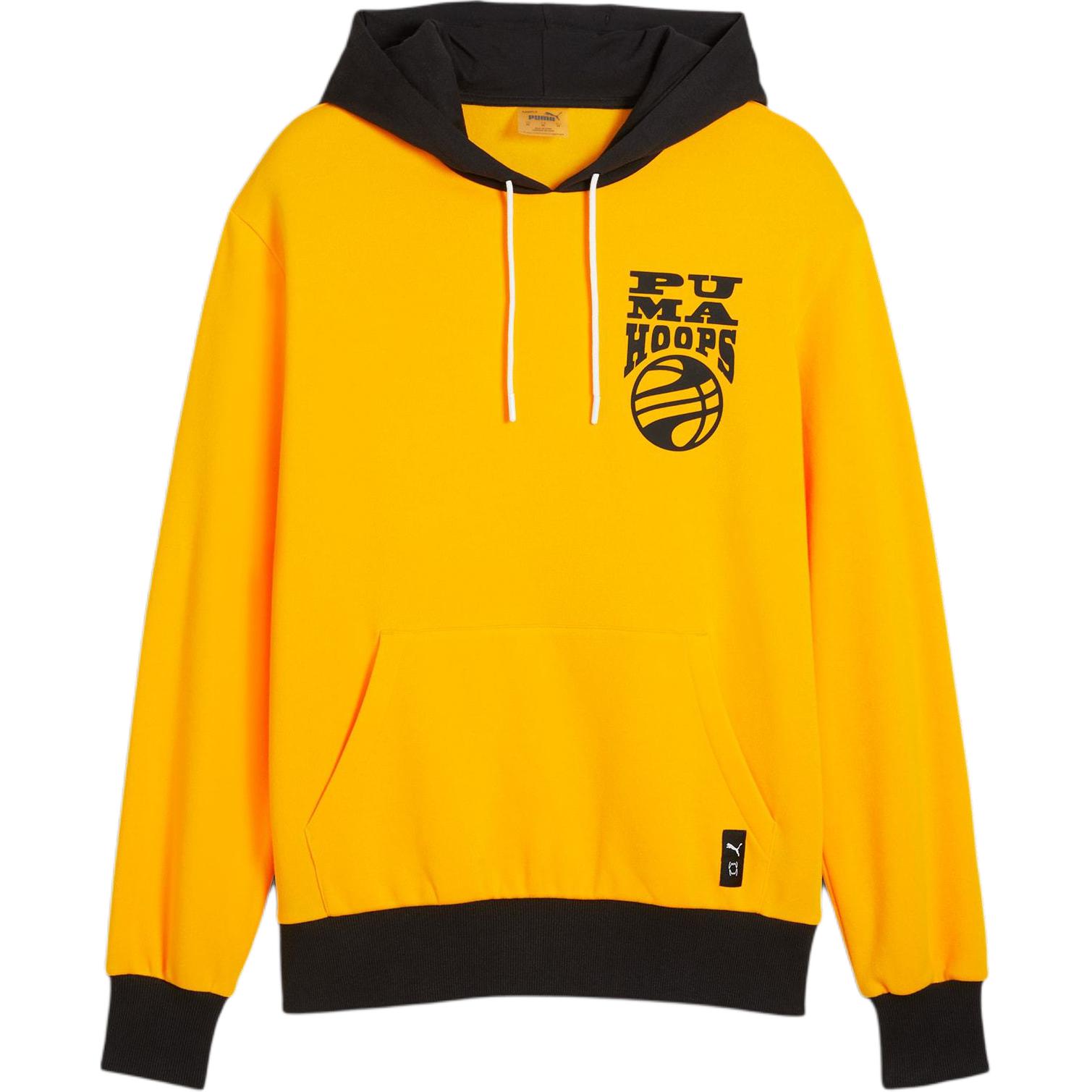 Puma Yellow Black Letter Print Breathable Long-Sleeve Hoodie 625248-04