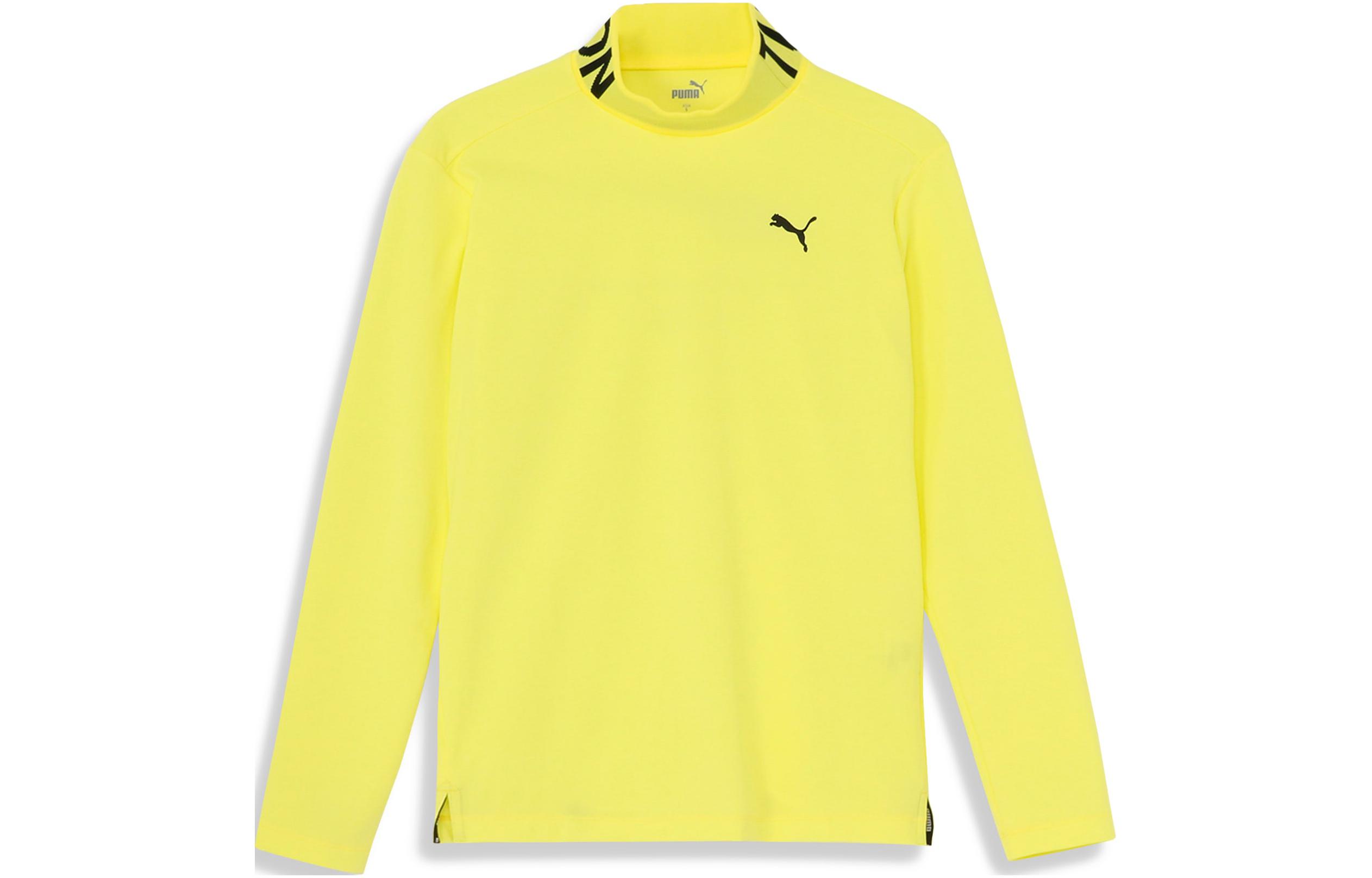 Puma Yellow Printed Half-Turtleneck Pullover Casual Sweatshirt 624918-02