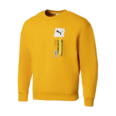 Puma Yellow Pullover Sweatshirt with Logo Design 536303-85