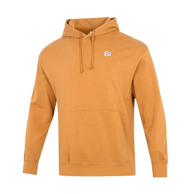 Puma Yellow Solid Logo Patch Drawstring Pullover Hoodie 537750-74