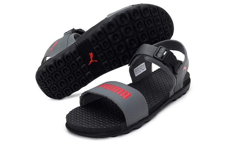 Lookbook Puma Zone Comfort Sandals 'Grey Red' 375471-01