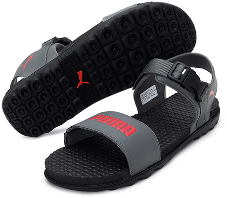 Puma Zone Comfort Sandals 'Grey Red' 375471-01 Lookbook Puma Zone Comfort Sandals 'Grey Red' 375471-01
