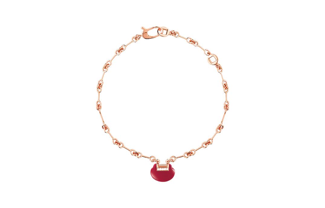 Order Qeelin Kirin Pulsera Unisex Oro Rosa 18K Diamantes y Ágata Roja para Pareja. YY-040-BL-RGDRA