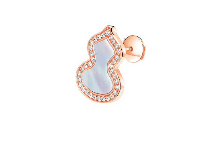 Qeelin WULU 18K Rose Gold Diamond & Mother-of-Pearl Earrings (Small) Women. WU-030-SERSD-RGDMOP