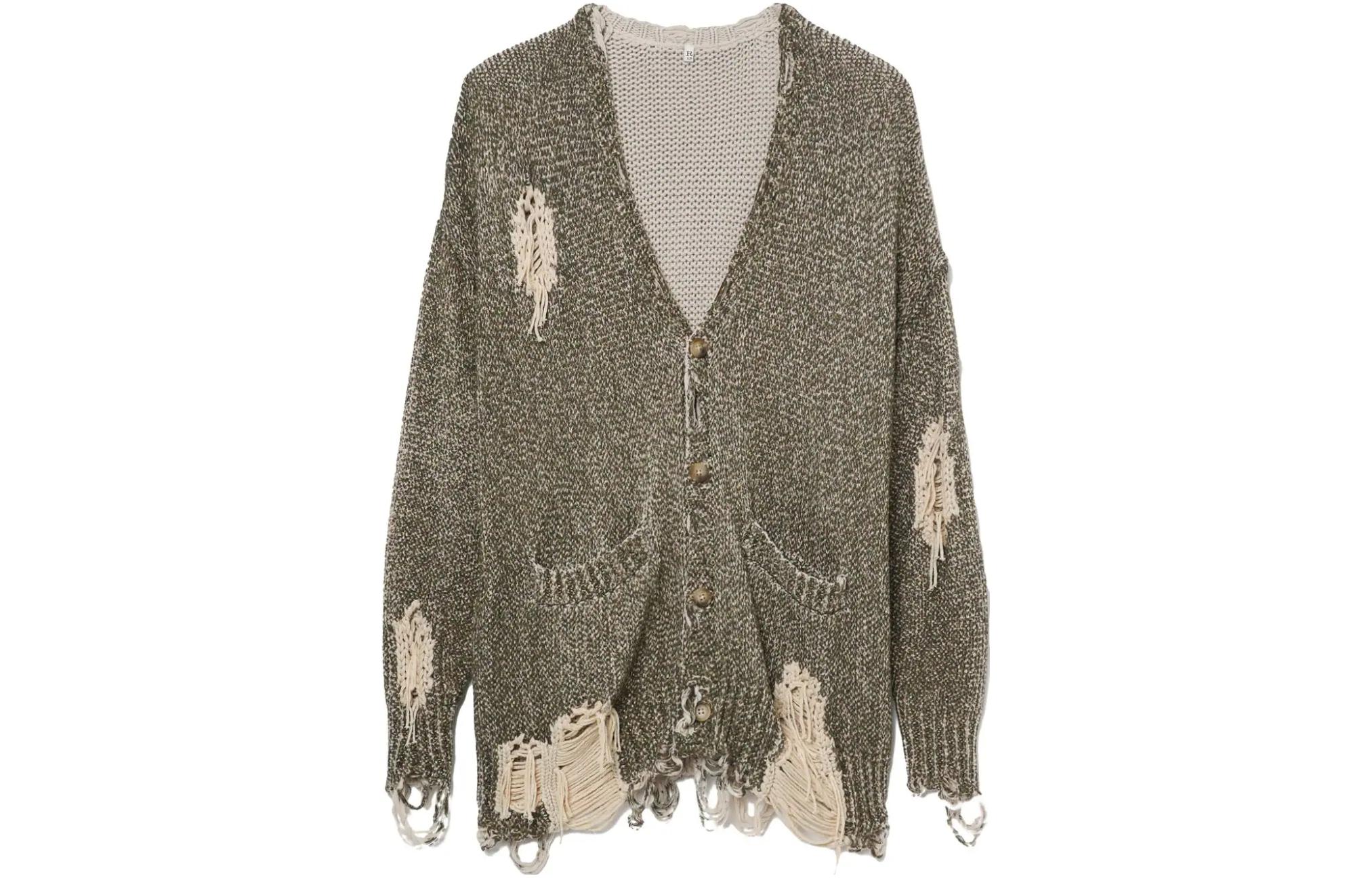 Order R13 秋冬23 復古V領綠色長袖針織毛衣 R13MY123Y096B