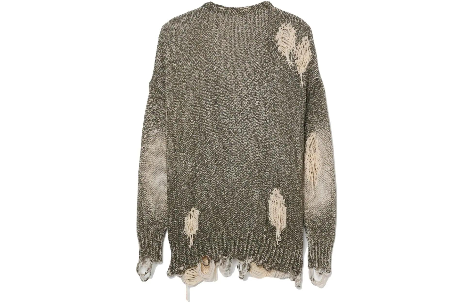 Lookbook R13 秋冬23 復古V領綠色長袖針織毛衣 R13MY123Y096B