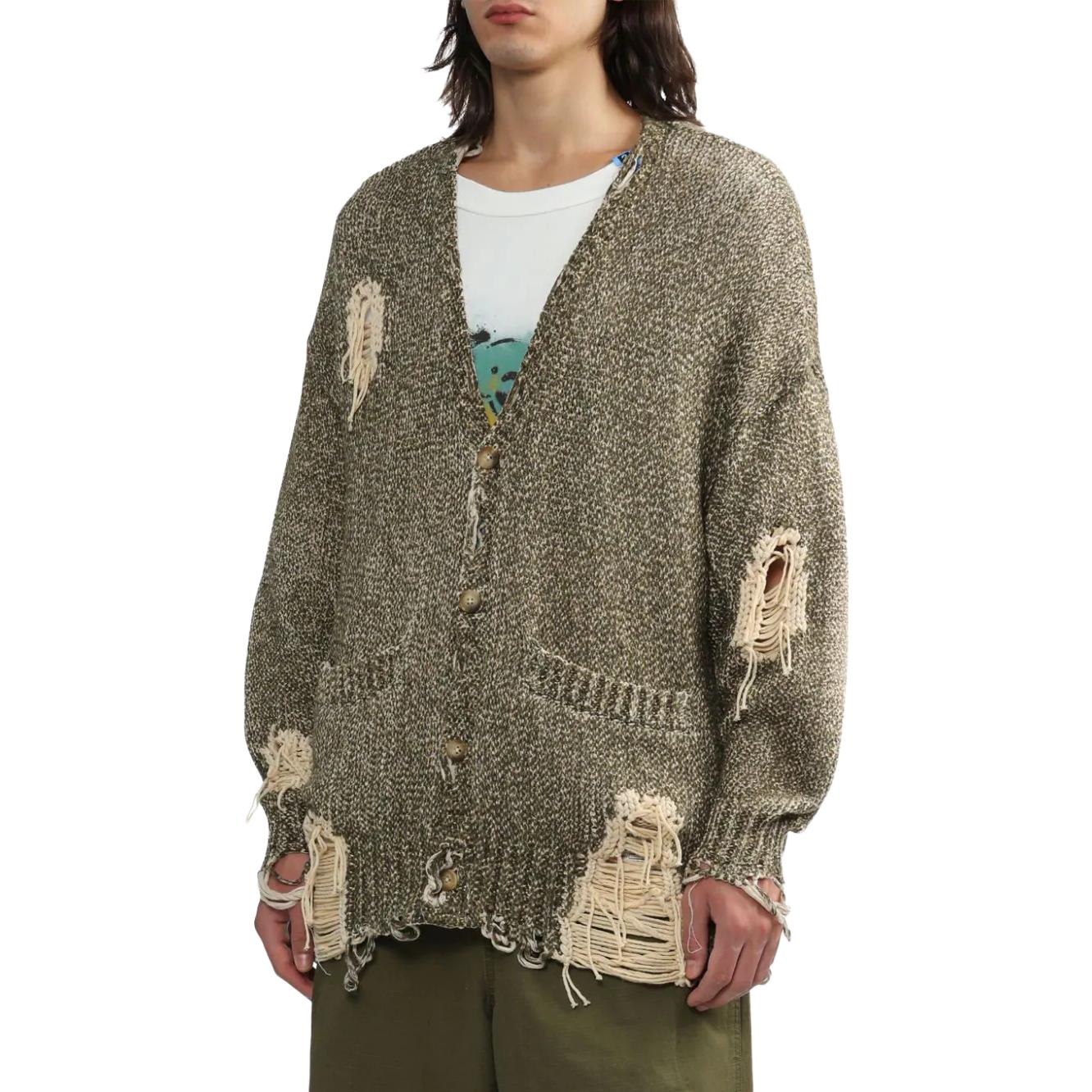 Purchase R13 秋冬23 復古V領綠色長袖針織毛衣 R13MY123Y096B