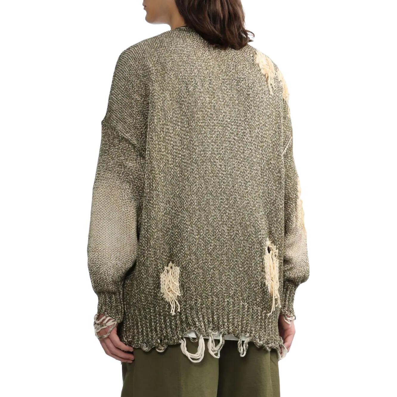 Details for R13 秋冬23 復古V領綠色長袖針織毛衣 R13MY123Y096B