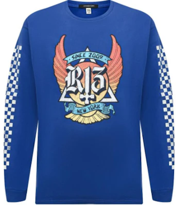 R13 圖案印花深藍色圓領長袖衫 R13WK015-001AF Buy R13 圖案印花深藍色圓領長袖衫 R13WK015-001AF