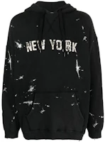 R13 Letter Print Hoodie Black Casual Sweatshirt R13MK005096AHACID R13 Letter Print Hoodie Black Casual Sweatshirt R13MK005096AHACID