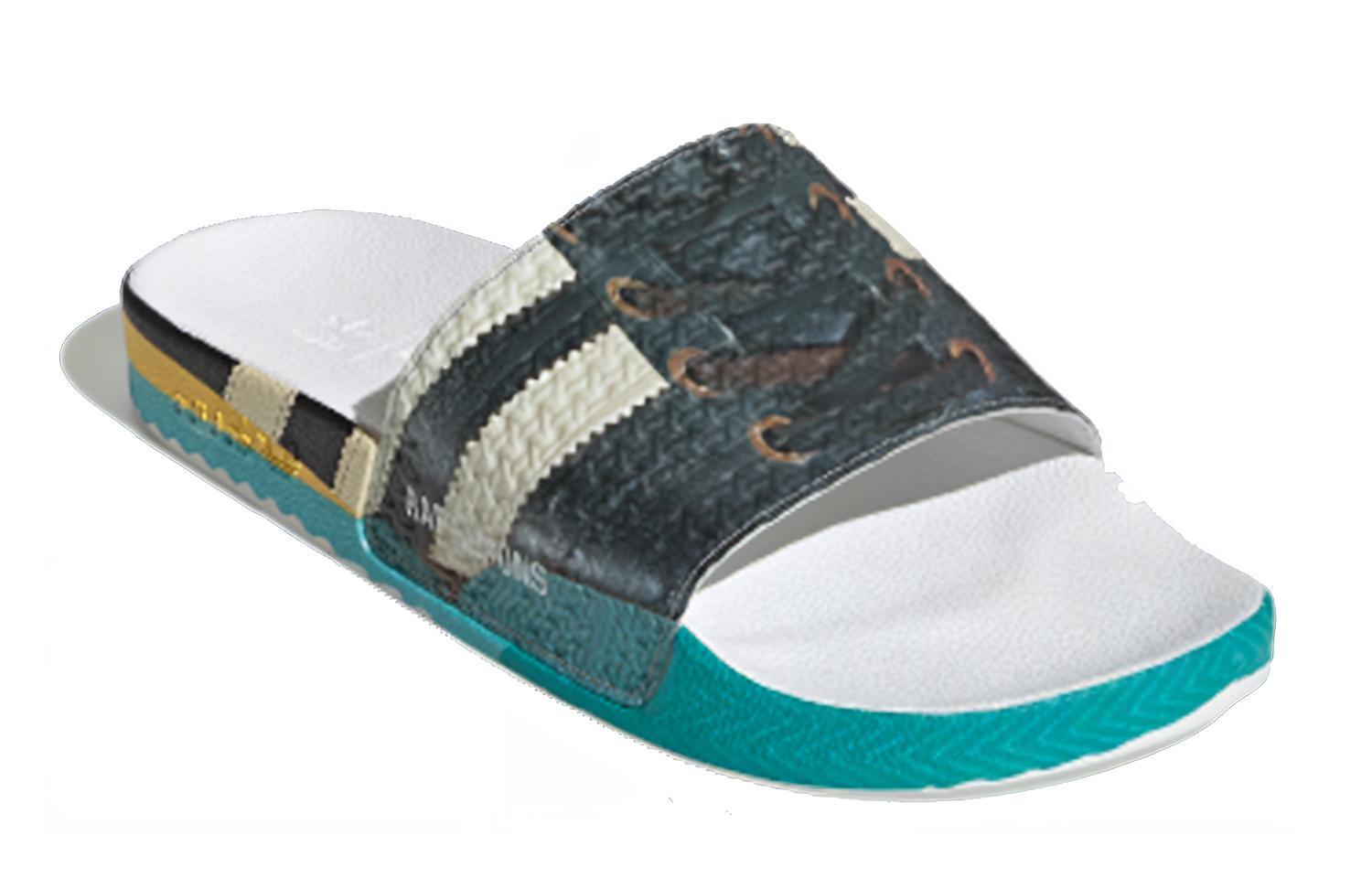 Shop Raf Simons x 阿迪达斯 Samba Adilette 拖鞋 'Trompe L'oeil' EE7959