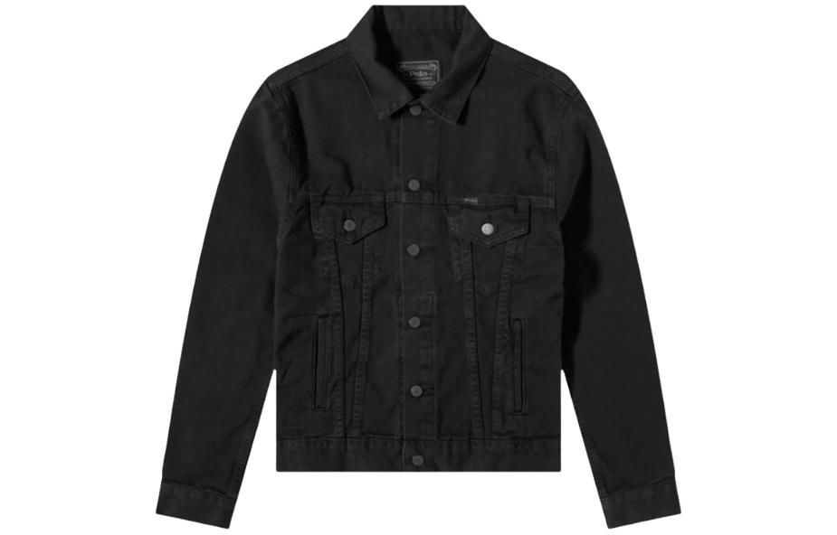 Ralph Lauren  Black Denim Jacket with Button-Up Front and Pointed Collar. 710833150-003 圖 2