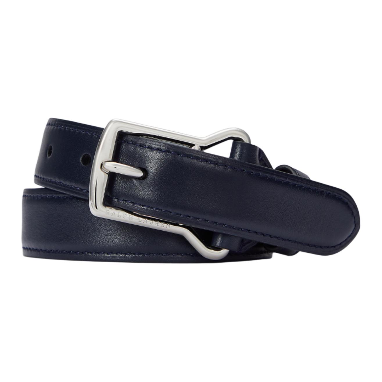 Order 랄프 로렌 블루 레더 벨트 각인 디테일 2.5CM. MAPLBLT0F320144