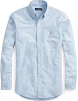 Ralph Lauren Blue Long Sleeve Shirt with Logo and Button-Down Collar 710548535-002 Ralph Lauren Blue Long Sleeve Shirt with Logo and Button-Down Collar 710548535-002