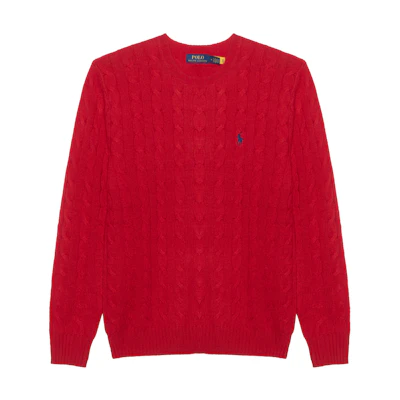 Ralph Lauren Red Embroidered Pony Logo Crewneck Sweater. 710876762-006