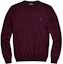 Order 랄프 로렌 다크 레드 솔리드 크루넥 풀오버 스웨터. 710876846-005