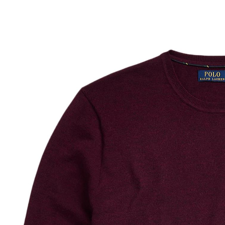 Details for 랄프 로렌 다크 레드 솔리드 크루넥 풀오버 스웨터. 710876846-005