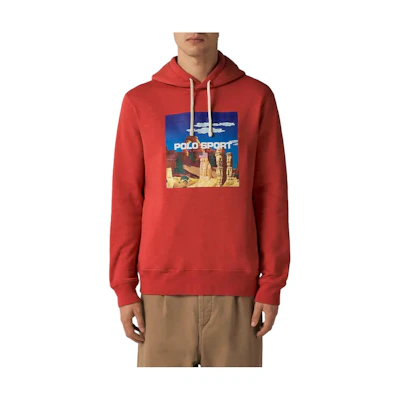 Ralph Lauren Alphabet Landscape Print Hoodie Red - Long Sleeve 710880630-001
