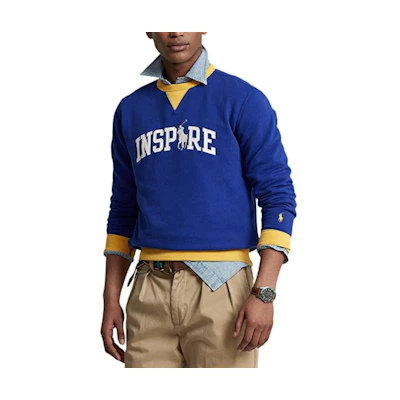 Ralph Lauren Alphabet Print Crewneck Pullover Sweatshirt Blue 887436515-656
