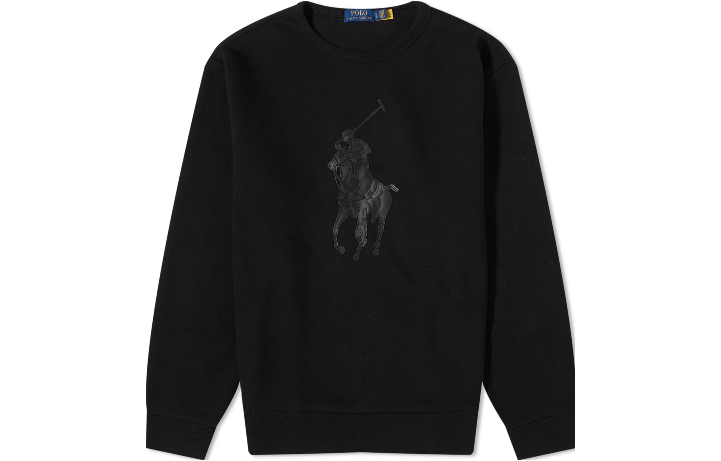 Ralph Lauren Animal Print Crewneck Sweatshirt Black 710920221-001