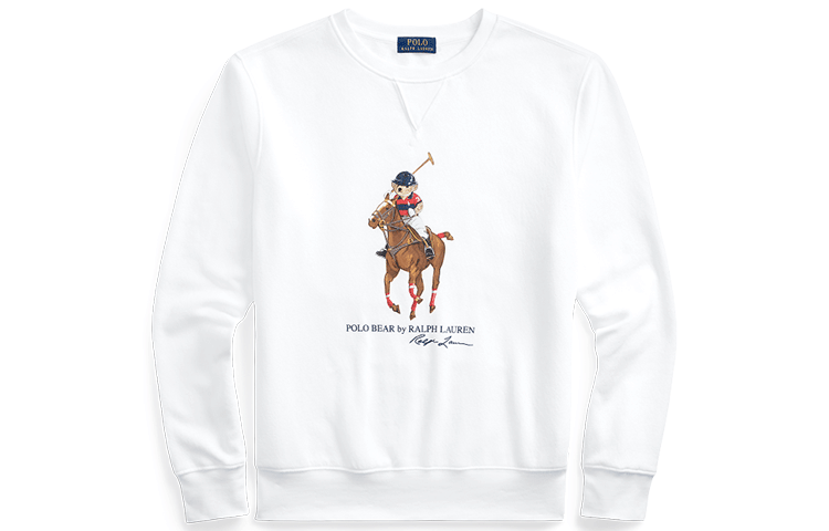 Ralph Lauren Bear & Big Pony Crewneck Sweatshirt White MNPOKNI16821483