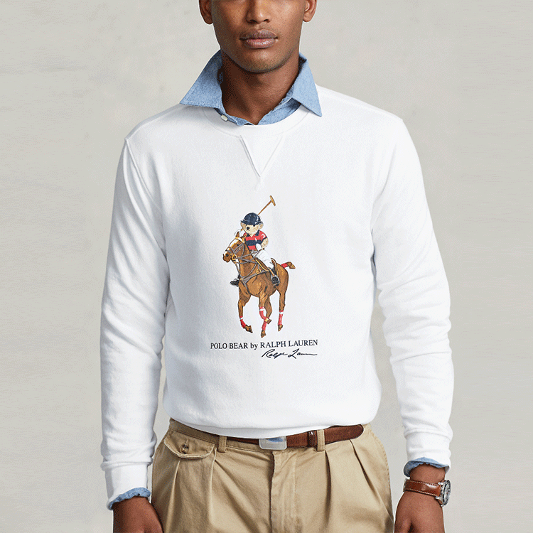 Ralph Lauren Bear & Big Pony Crewneck Sweatshirt White MNPOKNI16821483 圖 4