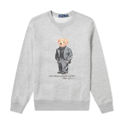Ralph Lauren Bear Crewneck Sweatshirt Grey MNPOKNI16810750-D86
