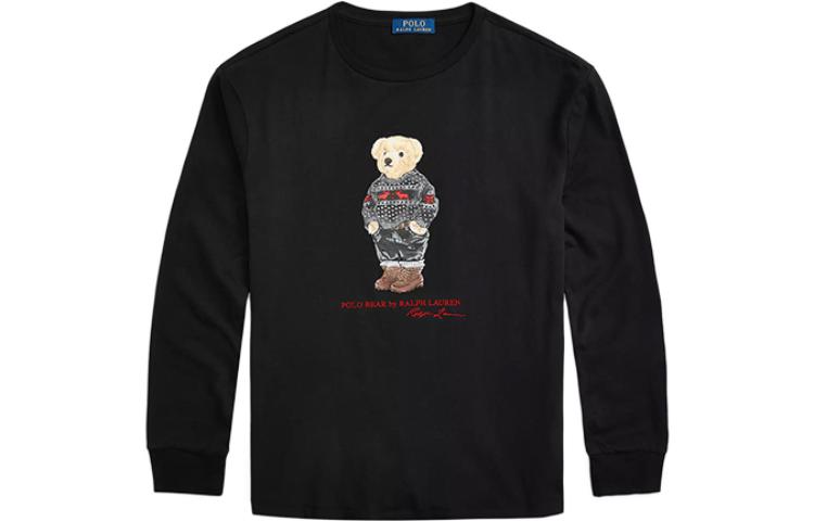 Ralph Lauren Bear Graphic Crewneck Long-Sleeve Sweatshirt Black 710826698-004