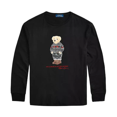 Ralph Lauren Bear Graphic Crewneck Long-Sleeve Sweatshirt Black 710826698-004