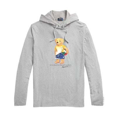 Ralph Lauren Bear Logo Print Hoodie Men’s Gray 710860165-005