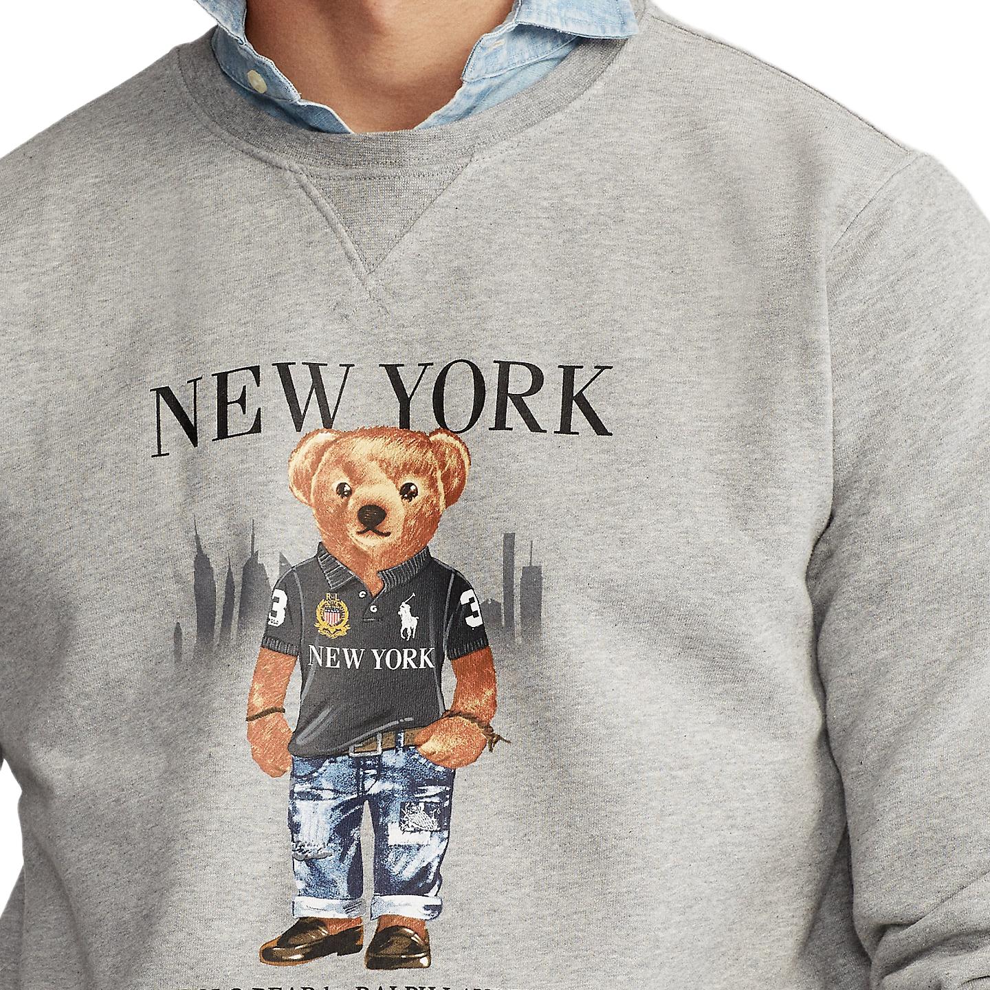 Ralph Lauren Bear Print Crewneck Fleece Sweatshirt Grey 710822583-001 圖 6
