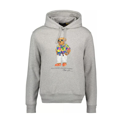 Ralph Lauren Bear Print Hoodie Sweatshirt Men’s Grey 710853309-036