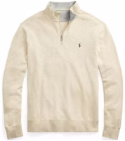Ralph Lauren Beige Half-Zip Pullover with Embroidered Logo 710812963-017 Ralph Lauren Beige Half-Zip Pullover with Embroidered Logo 710812963-017