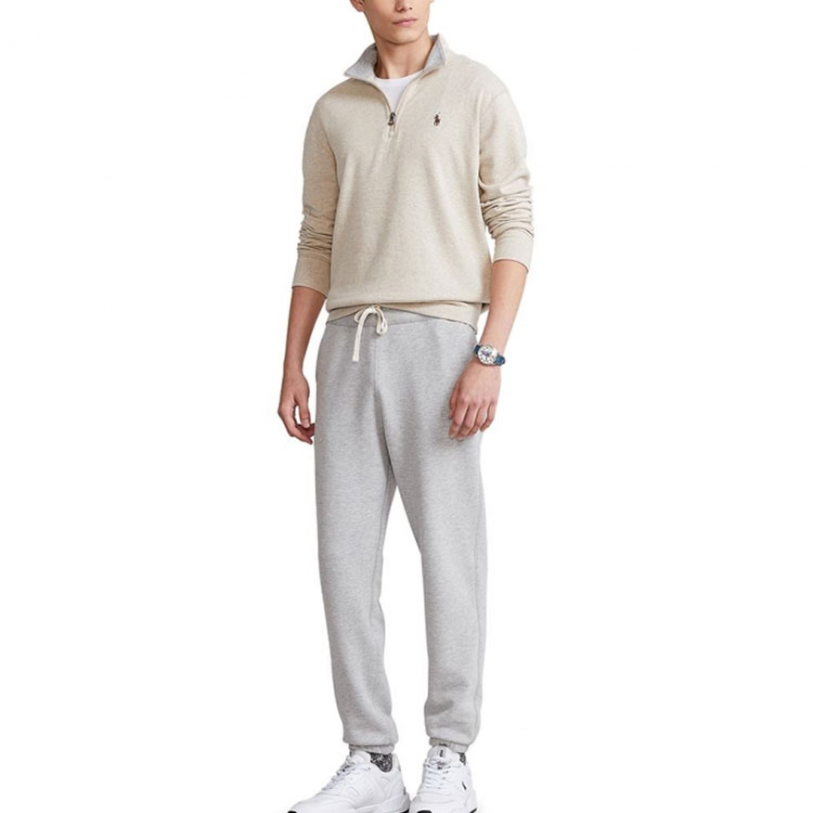 Lookbook Ralph Lauren Beige Half-Zip Pullover dengan Logo Sulaman 710812963-017