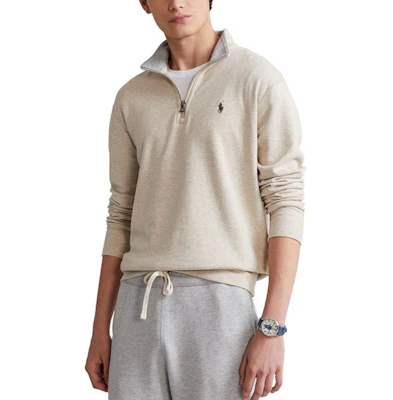 Ralph Lauren Beige Half-Zip Pullover dengan Logo Sulaman 710812963-017 Shop Ralph Lauren Beige Half-Zip Pullover dengan Logo Sulaman 710812963-017