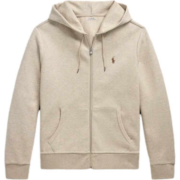 Ralph Lauren Beige Logo Long-Sleeve Hooded Zip-Up Jacket 710881517-049