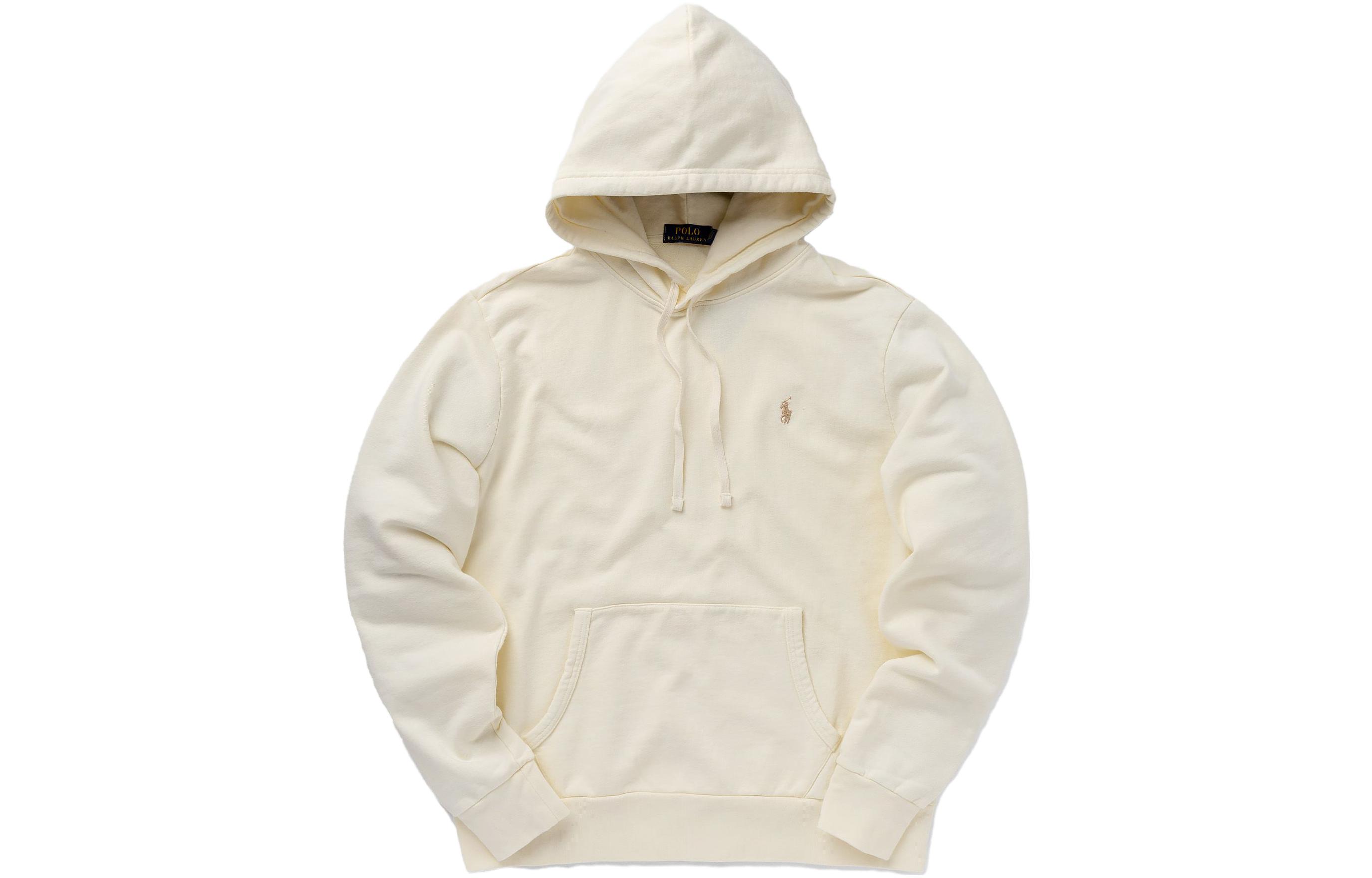 Ralph Lauren Beige Solid Pocket Hoodie Sweatshirt Long Sleeve 710916690-003 圖 2