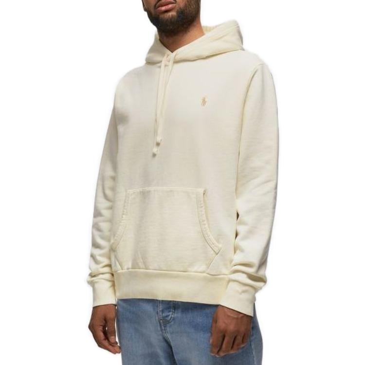 Ralph Lauren Beige Solid Pocket Hoodie Sweatshirt Long Sleeve 710916690-003 圖 3