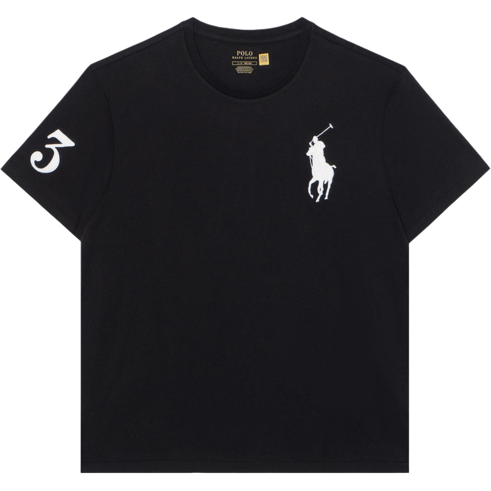 Ralph Lauren Big Pony Embroidered Cotton Crewneck T-Shirt Classic Black 710697554-005