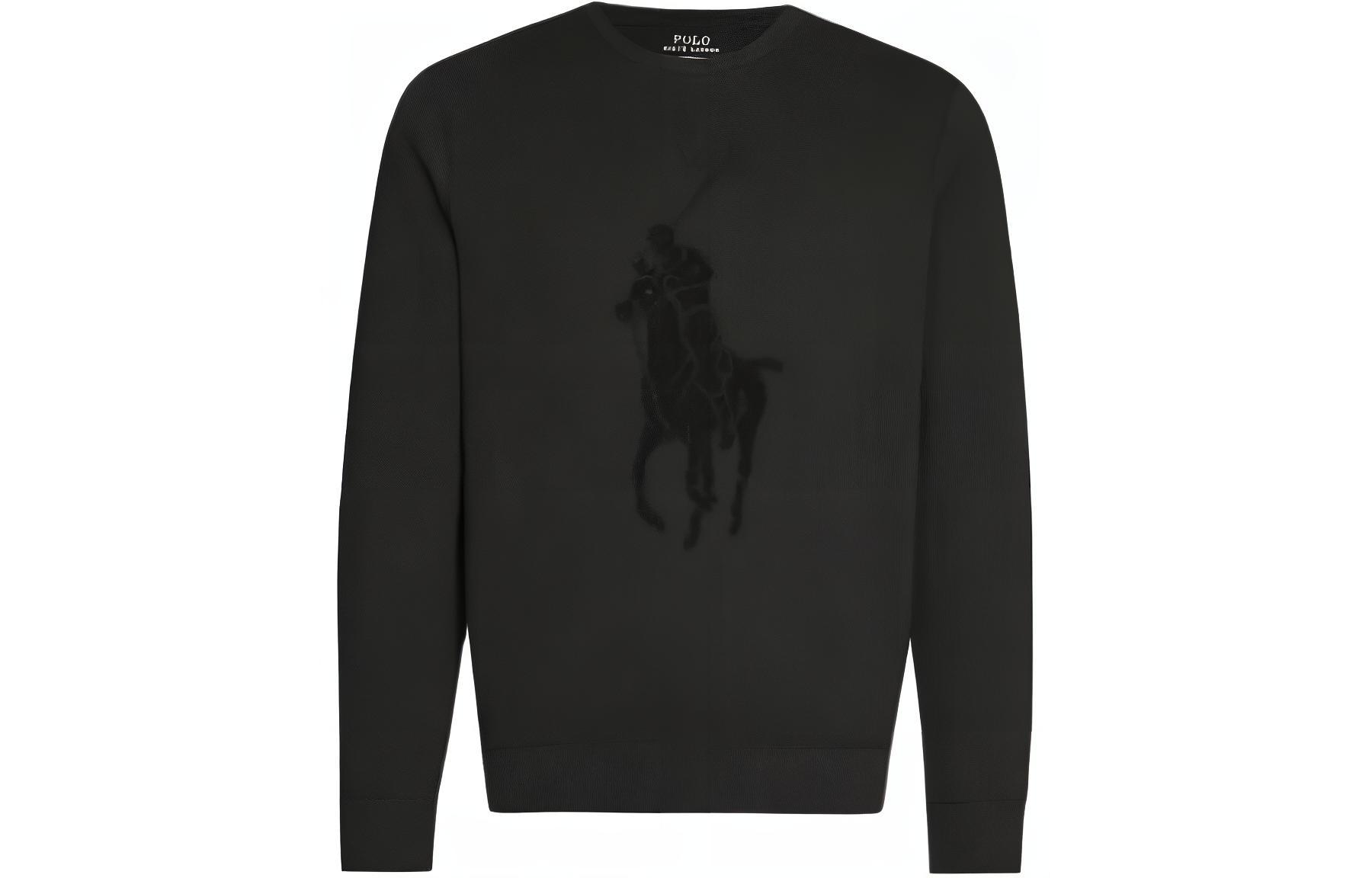 Ralph Lauren Black Crewneck Sweatshirt with Embroidered Logo 710766862-001 圖 2