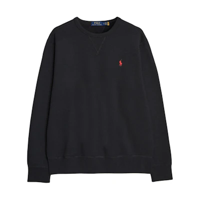 Ralph Lauren Black Crewneck Sweatshirt with Pony Embroidery 7107928815-001