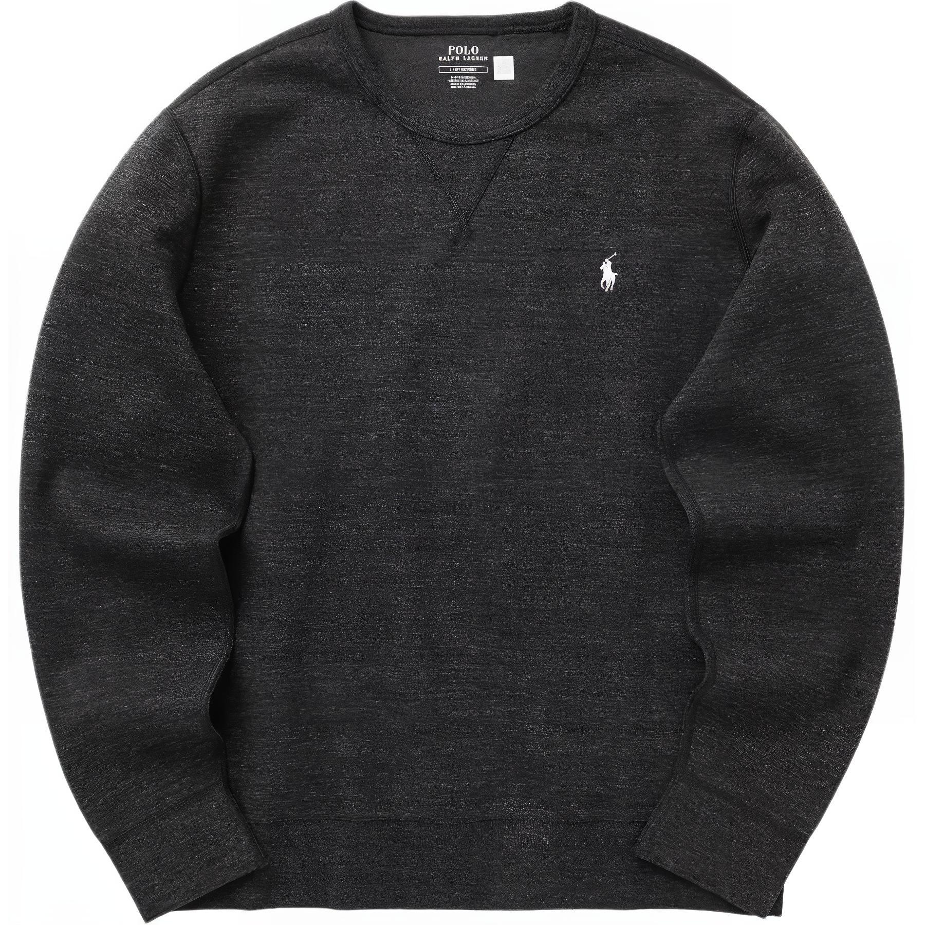 Ralph Lauren Black Heathered Crewneck Long Sleeve Sweatshirt 710961139-005