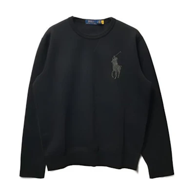 Ralph Lauren Black Logo Print Crewneck Sweatshirt Long Sleeve 710883342-010