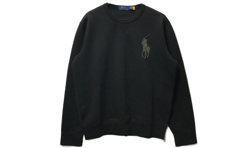 Ralph Lauren Black Logo Print Crewneck Sweatshirt Long Sleeve 710883342-010 圖 2