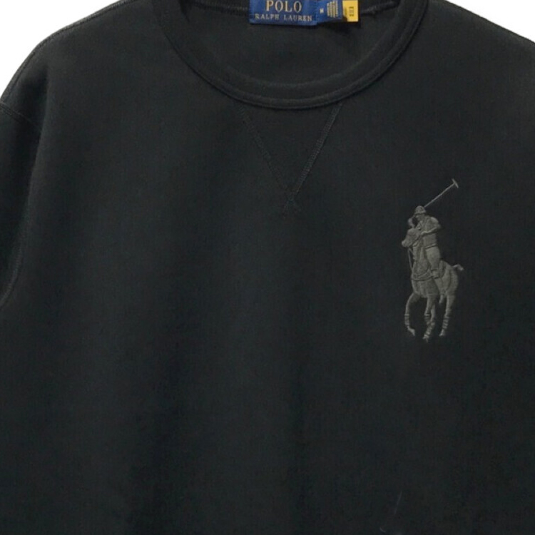 Ralph Lauren Black Logo Print Crewneck Sweatshirt Long Sleeve 710883342-010 圖 4
