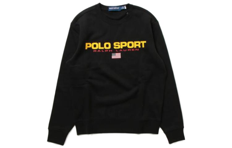 Ralph Lauren Black Pullover Sweatshirt with Logo Print MNPOKNI16822900-001